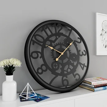 Промышленные старинные настенные часы с часовым механизмом Time, металлические ресторанные часы с полостью, современный дизайн, декор для гостиной Relogio De Parede