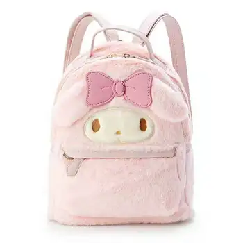 Женский рюкзак Sanrio с мультяшной мелодией Kuromi Cinnamoroll, милая стильная плюшевая повседневная сумка на плечо большой емкости, портативная сумка двойного назначения