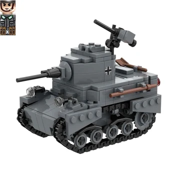 Игрушечное военное оружие Легкий танк 38 Т М3 Модель строительного блока moc Army War ww2 Bricks 2 Фигурки солдат Подарок для детей