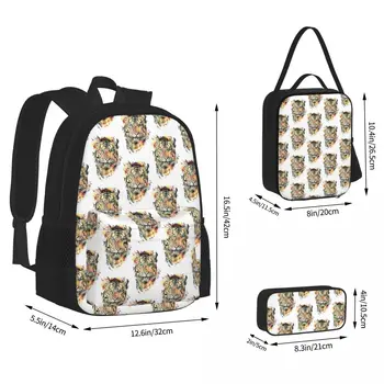 Рюкзаки Tiger III Для мальчиков и девочек, Сумка для книг, Детские школьные сумки, Детский рюкзак с героями мультфильмов, сумка для ланча, сумка для ручек, Набор из трех предметов