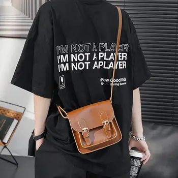 Новая модная Маленькая квадратная сумка в стиле ретро, Мужская сумка через плечо, Корейская повседневная сумка, модная сумка для мобильного телефона