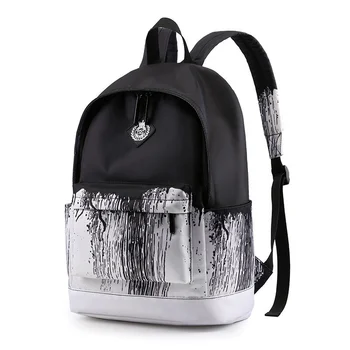 Черный, белый Школьный ранец, повседневный рюкзак Унисекс, легкая женская сумка на заднюю панель, дизайнерские школьные сумки для девочек-подростков, мальчиков, колледжа