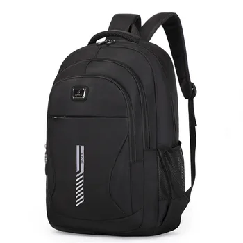 Нейлоновый мужской рюкзак для студентов колледжей, школьные сумки для подростков, рюкзак для мальчиков, черный
