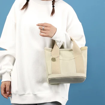 Японский тренд, холщовая сумка, сумка для ланча, Холщовая сумка, женская сумка для покупок, кошелек, Новая сумка 2023 года