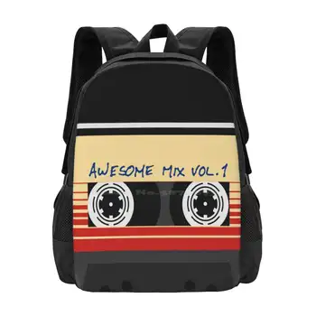 Потрясающий Микстейп, Том 1, Лента, Музыка, Ретро Подростковый Рюкзак Для студентов Колледжа С Рисунком Дизайнерских Сумок Awesome Mixtape 60S 70S 80S