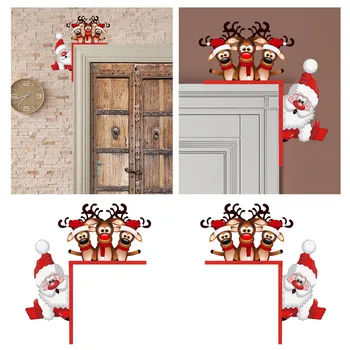 Рождественское украшение Санта Клау на углу двери, сшивание своими руками, домашний декор, Домашний декор, Забавные Подвесные гирлянды на открытом воздухе.
