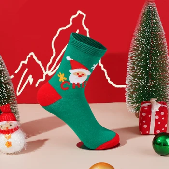 3 Пары Лот, Милые Рождественские Носки со Снеговиком с Буквами для Женщин, Забавные Хлопковые Носки Средней Длины, Повседневный Рождественский Подарок, Короткие Носки для Скейтбординга