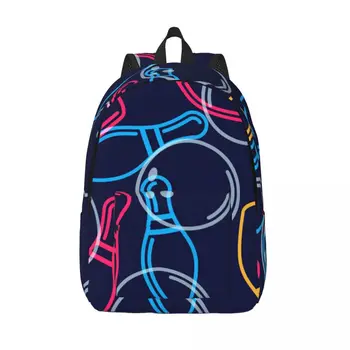Мужской Женский рюкзак Большой емкости, школьный рюкзак для студентов, Разноцветные шары для боулинга, школьная сумка