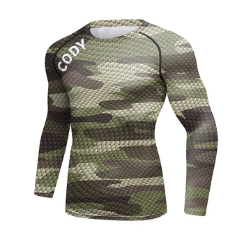 Дизайнерские мужские футболки 2023 года, военные камуфляжные футболки для спортзала, Сублимационные боксерские рашгарды, легкие компрессионные футболки