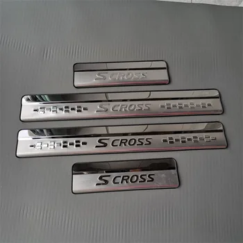 Для Suzuki SX4 S-Cross S Cross 2014-2020 Защитные Накладки На Пороги Автомобиля Из Нержавеющей Стали, Накладка На Педали, Наклейка, Аксессуары