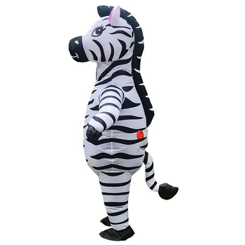 Надувной костюм Симбок Зебра, костюм на Хэллоуин для взрослых, одежда для ролевых игр с милыми черно-белыми животными, Карнавальная вечеринка с животными