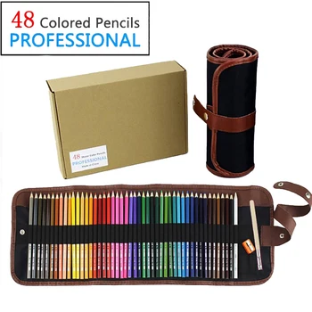48 Цветных Акварельных Карандашей Высокого качества профессионального художника С держателем для карандашей, Точилкой и кистью