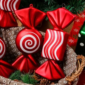20 см 2шт Рождественская подвеска в виде конфет Рождественские украшения на елку Рождественские украшения для дома 2023 Navidad Noel Новогодний подарок для детей