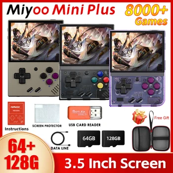 Игровая консоль MIYOO Mini Plus в стиле Ретро Mini V3 с IPS-экраном, Wi-Fi, система Linux, Детская игровая консоль, портативная видеоигра, 20 ТЫСЯЧ игр
