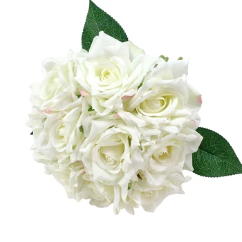 Букет из искусственных цветов, искусственная роза из искусственного шелка и пластика для свадебного украшения