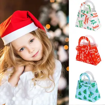Рождественский подарочный пакет для детей, Веселый Рождественский подарочный пакет для детей, праздничные рождественские сумки-тоут, складные рождественские элементы для подарка