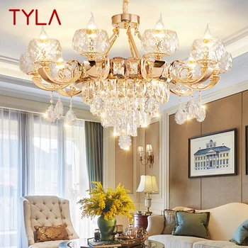 Люстра TYLA в стиле постмодерн, Золотые Роскошные Винтажные Хрустальные светодиодные светильники, Декор в виде свечей для дома, гостиной, спальни, отеля