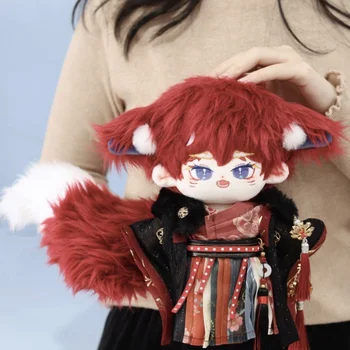 Без атрибутов Плюшевая кукла Twin Red Fox 20 см, мягкие милые детские игрушки с большим хвостом для девочек, детские игрушки