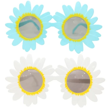 Солнцезащитные очки Sun Flower Daisy, Забавные очки, Дневная вечеринка, Пикник, Фотография, солнцезащитные очки, Креативные декоративные очки