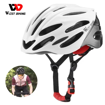Двухцветные гоночные велосипедные шлемы WEST BIKING, Легкие Удобные регулируемые Мужские и женские защитные кепки для верховой езды, велосипедная шляпа