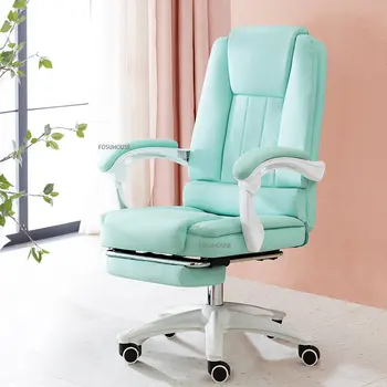 Скандинавский офисный стул для мебели спальни, студенческий игровой стул, бытовая подставка для ног, Регулируемое кресло, Поворотный компьютерный стул