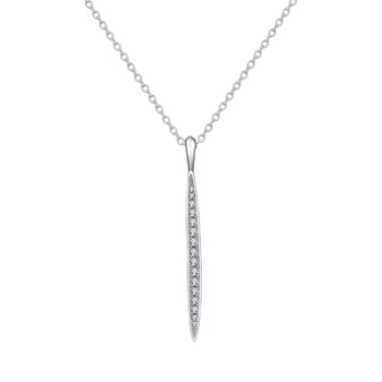 Европейское и американское серебро S925 Пробы, минималистичный ивовый лист, Бриллиантовая вставка, Универсальное ожерелье-цепочка для женщин