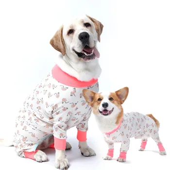 Пижама для собак, комбинезон, полностью закрывающий живот для хирургического восстановления питомца, предотвращающий зализывание ран, Боди, пальто, костюм собаки
