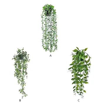 Искусственное растение Бонсай, искусственные листья для украшения дома, Красивая пластиковая подвеска из ивы в помещении для ванной комнаты, офисной стены