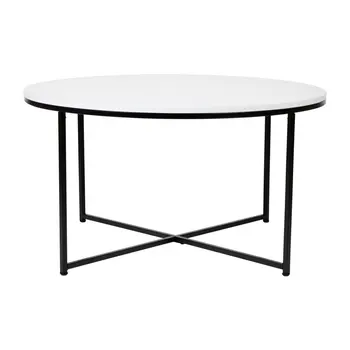 Современный журнальный столик, белая/матово-черная столешница, маленький журнальный столик, чайный столик Mesa, маленький приставной столик, приставной столик для спальни
