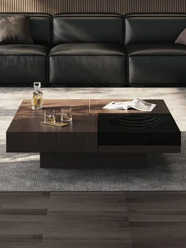 Современный легкий роскошный чайный столик, стол для гостиной, Домашний Квадратный чайный столик премиум-класса из массива дерева Для хранения новинок 2023 года