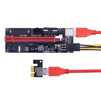 Ver009S USB 3.0 PCIe от 1X до 16X Адаптер сетевой карты SATA от 15Pin до 6Pin Кабель питания