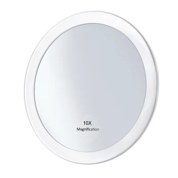 FRCOLOR 10-кратное увеличительное круглое зеркало, зеркало для макияжа, складное карманное зеркальце, увеличительное компактное зеркало с 3 отсосами