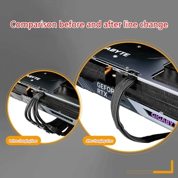 Высококачественный 12 + 4pin Удлинитель Питания Видеокарты 600 Вт Шнур Питания PCIE5.0 12VHPWR Кабель Питания видеокарты