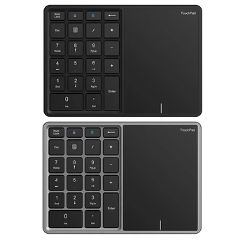 Цифровая клавиатура Беспроводная 2.4G Bluetooth-Совместимая с Сенсорной панелью Цифровая клавиатура Type-C Перезаряжаемая Двухрежимная для ноутбука Notebook