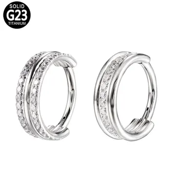 1 ШТ G23 Титановое кольцо для пирсинга в носу, Шарнирные Сегментные кольца, спираль Козелка, пирсинг для губ, украшения для тела в виде раковины для женщин