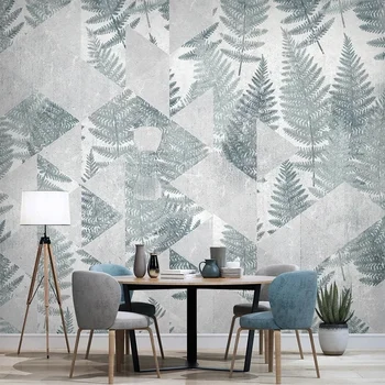 3D обои Тропические растения в скандинавском стиле, геометрия листьев, роспись, бумага для настенных росписей для декора комнаты, улучшения облицовки стен спальни
