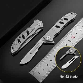 Маленький Складной Нож Exacto С 10шт Дополнительными Лезвиями Брелок EDC Pocket Box Cutter Мини Сменные Бритвенные Лезвия Универсальные Ножи