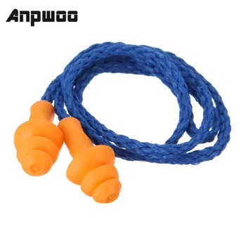 ANPWOO 10 шт./лот Мягкие силиконовые беруши со шнуром, защита ушей, Многоразовые беруши для защиты слуха, шумоподавление, наушники-вкладыши