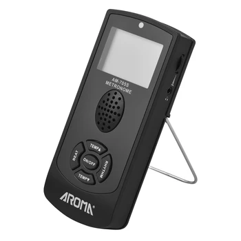 Цифровой метроном AROMA Electronic с 2,2-дюймовым ЖК-дисплеем Универсальный электронный метроном с голосовым управлением громкостью, темпом, скоростью удара