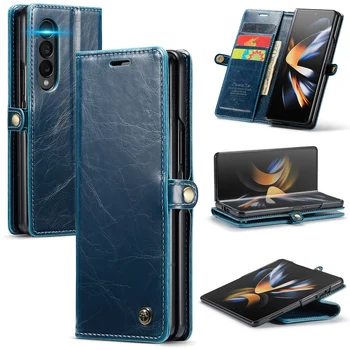 Полная Защита Деловой Кожаный Чехол-Бумажник для Samsung Galaxy Z Fold4 Fold 5 4 Fold5 Fold4 Fold 3 5G Zfold4 Чехол для Кармана для Карт