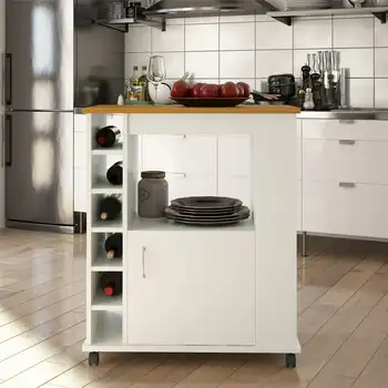 Кухонная тележка Williams, белая тележка для хранения