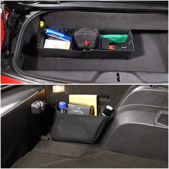 Для Chevrolet Corvette C7 2014-2019 Ткань Оксфорд, черный Органайзер для хранения в багажнике автомобиля, коробка для уборки, Автомобильные аксессуары