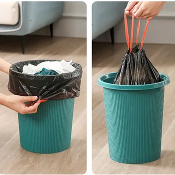 Мешки для мусора в рулоне 1/5, Утолщенный шнурок, бытовой одноразовый мешок для мусора, мешок для мусора для уборки кухни, Водонепроницаемое хранение