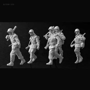 Наборы моделей солдата из смолы 1/35, бесцветные и самостоятельно собранные A-1519