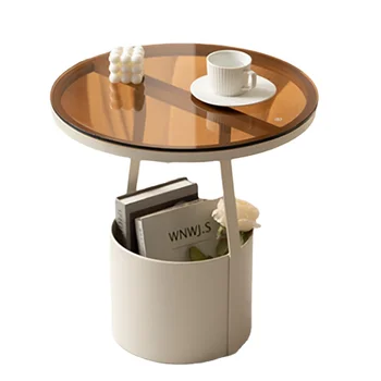 Простой Роскошный журнальный столик в скандинавском стиле, Стоящий в гостиной, Уникальный Минималистичный журнальный столик с небольшим Подносом, Удобная мебель для дома