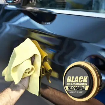 Черный автомобильный воск Carnauba Средство для очистки автомобильного воска С черным золотым покрытием Воск с губкой Защитное сплошное остекление автомобиля Уход за приводной водой