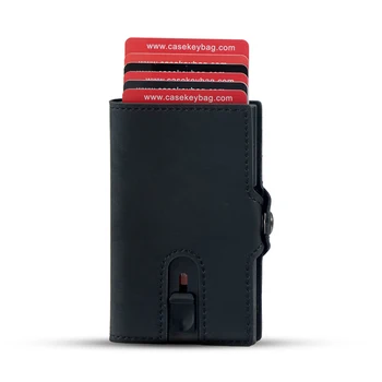 Модный тонкий кошелек бренда CASEKEY с эластичным ремешком и карманом на молнии, RFID-защита, выдвижной держатель для карт в подарок на День отца