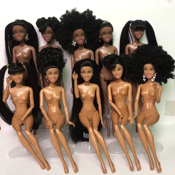 1 шт. Игрушечная африканская кукла, Аксессуары для американских кукол, Суставы тела Могут меняться, голова Двигается, Ноги Двигаются, Подарок для африканской черной девочки, притворяющийся игрушечным ребенком