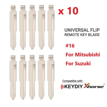 10шт Металлическая заготовка # 16 Неразрезной флип-нож для дистанционного ключа автомобиля KD VVDI для замены ключей автомобиля Mitsubishi Suzuki Alto