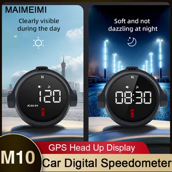 HUD GPS Головной дисплей Авто M10 Автомобильный Спидометр Компас Сигнализация превышения скорости Спидометр Альтиметр Цифровой дисплей Автомобильные Аксессуары